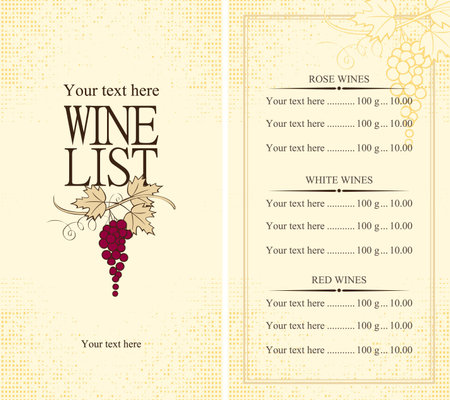 Menu wine list with grape vine のイラスト素材