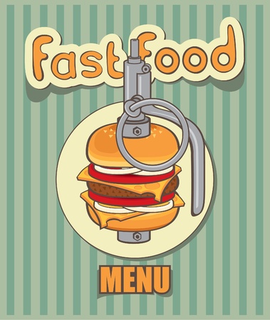 fast-food menu for burger - hand grenadeのイラスト素材