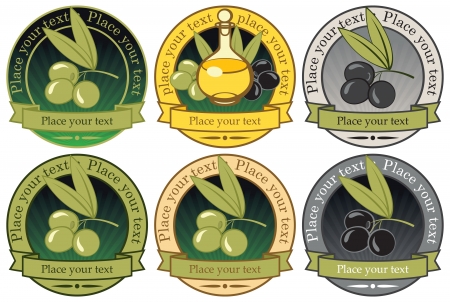 set of labels for olive oils andのイラスト素材