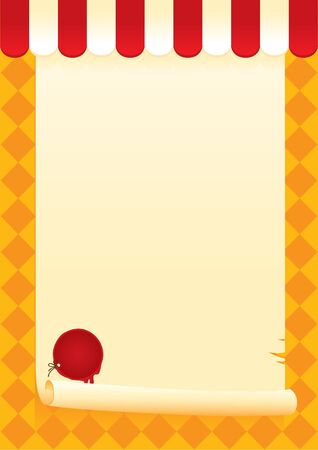 banner with a scroll and sealed のイラスト素材