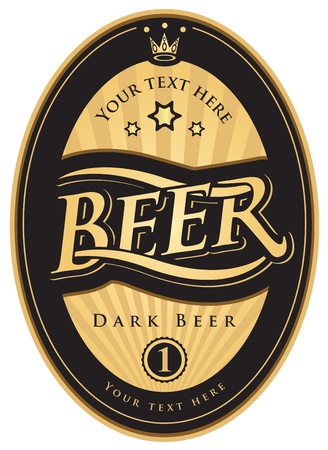 labels for the beer in the black gold colorのイラスト素材