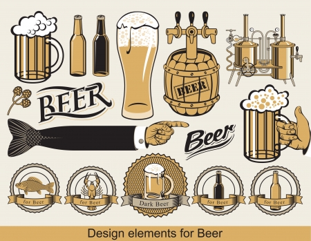 set of design elements for beerのイラスト素材
