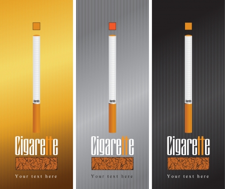 three banners with cigaretteのイラスト素材