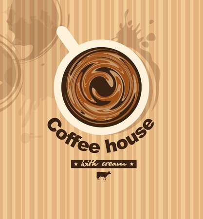 banner with a cup of coffee with milkのイラスト素材