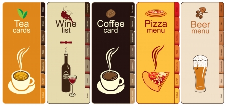 set of banners with different kinds of dishes のイラスト素材