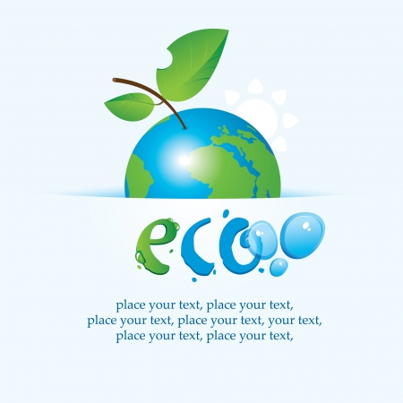 banner with the planet Earth as an apple on environmental issuesのイラスト素材