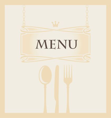 menu with cutlery and a crownのイラスト素材