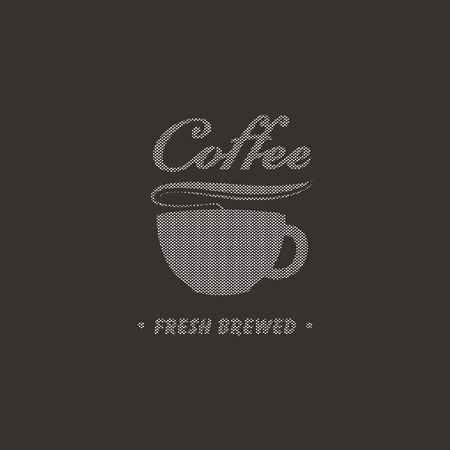cup of coffee of the points on a black background のイラスト素材