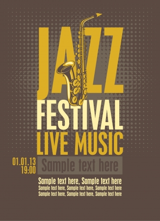 poster for the jazz festival with a saxophone のイラスト素材