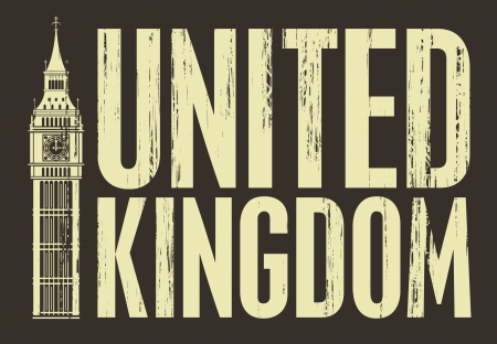 inscription United Kingdom with the Big Benのイラスト素材