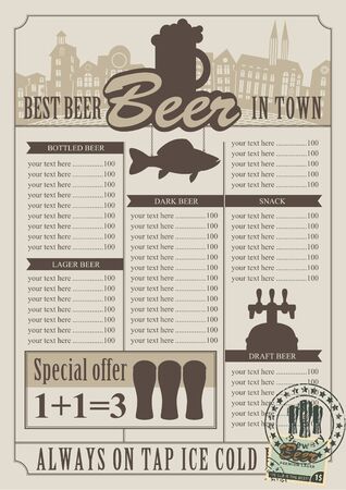 retro pub menu for the Priceのイラスト素材