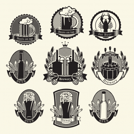 set Beer labels signs symbolsのイラスト素材