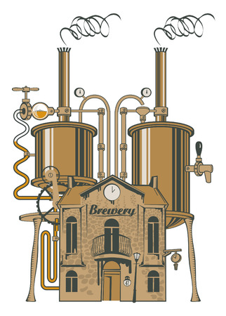 vector drawing of the breweryのイラスト素材