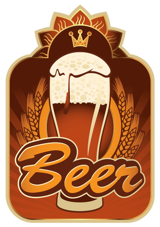 labels for the beer in the brown gold colorのイラスト素材