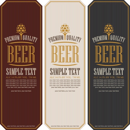 set labels for beer in a retro style with maltのイラスト素材