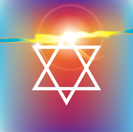 star of david against the background of the sunny skyのイラスト素材