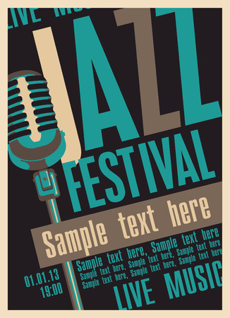 Poster for the jazz festival with a retro microphoneのイラスト素材
