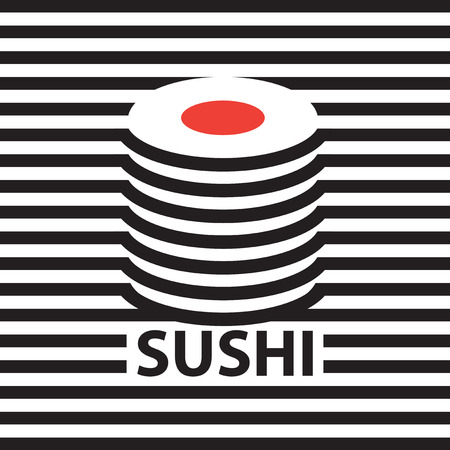 Vector banner with a picture of sushiのイラスト素材