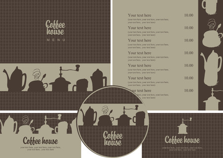 set of design elements for coffee houseのイラスト素材