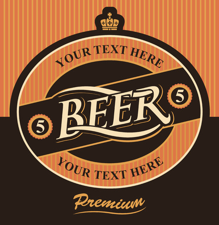 beer label with crown in vintage styleのイラスト素材