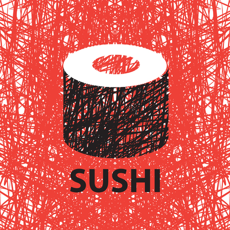 vector banner with Sushiのイラスト素材