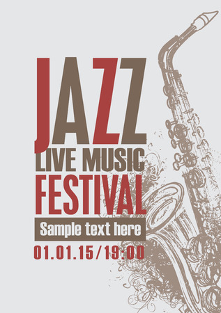 poster for the jazz festival with a saxophoneのイラスト素材