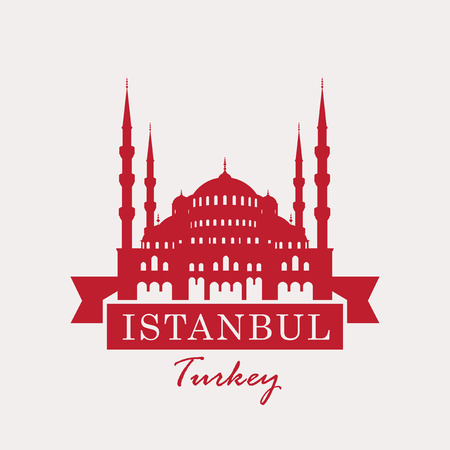 banner with a picture of the hagia sophia, Turkey, Istanbulのイラスト素材