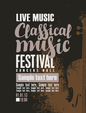 poster for a concert of classical music with violinのイラスト素材