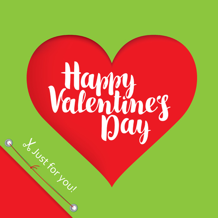 vector greeting card with inscription happy valentines day and heartsのイラスト素材