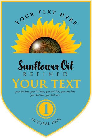 vector label for refined sunflower oil with sunflowerのイラスト素材