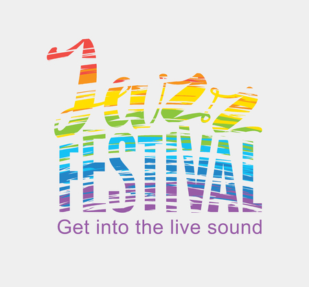Template Poster for jazz festival with rainbow colors textのイラスト素材
