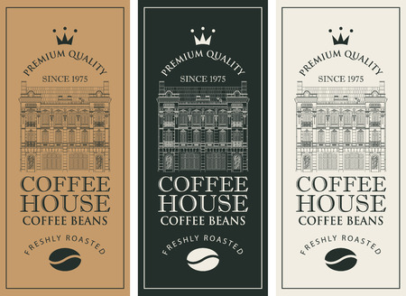Set of coffee labels.のイラスト素材