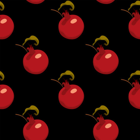 Seamless pattern with pomegranate fruits on black background. Vector design for cosmetics, spa, pomegranate juice, health care products. suitable for wallpaper, wrapping paper, texのイラスト素材