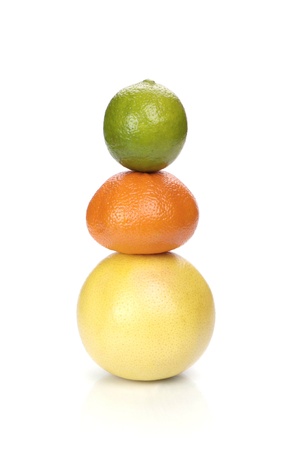 pyramid of colorful citrus fruitの写真素材