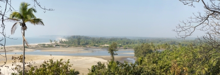 estuary in Goa state, Indiaの写真素材