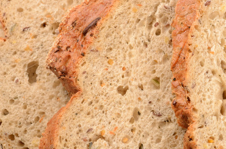 close up sliced loaf of bread
