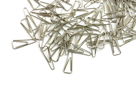 Steel clips upside isolated on white background