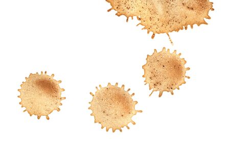 Coffee spots isolated on a white background.の写真素材