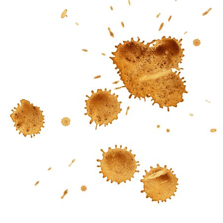 Coffee stains, high detailed. Isolated on a white background.の写真素材