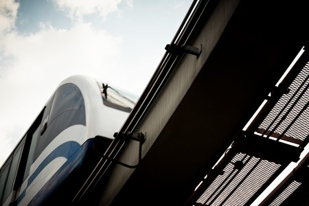 High speed monorail train closeup.の写真素材