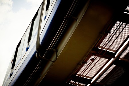 High speed monorail train closeup.の写真素材