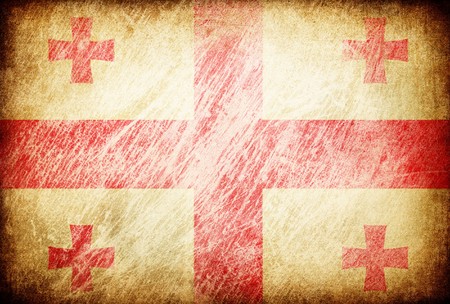 Grunge rubbed flag series of backgrounds. Georgia.の写真素材