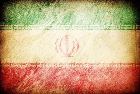 Grunge rubbed flag series of backgrounds. Iran.の写真素材