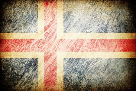 Grunge rubbed flag series of backgrounds. Iceland.の写真素材