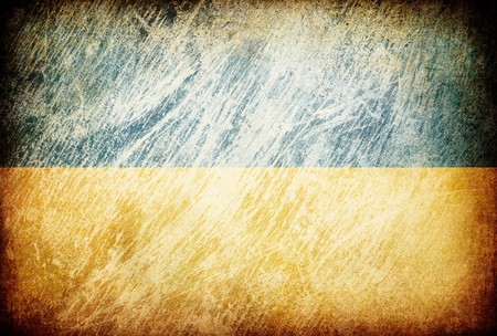 Grunge rubbed flag series of backgrounds. Ukraine.の写真素材