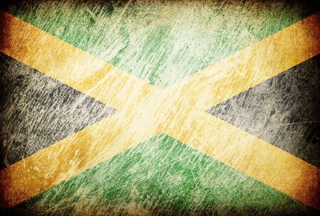 Grunge rubbed flag series of backgrounds. Jamaica.の写真素材