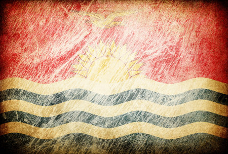 Grunge rubbed flag series of backgrounds. Kiribati.の写真素材