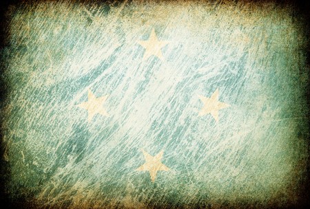 Grunge rubbed flag series of backgrounds. Micronesia.の写真素材
