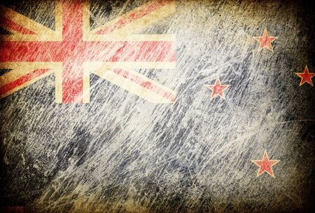Grunge rubbed flag series of backgrounds. New Zealand.の写真素材