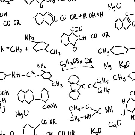 Seamless Chemistry Formulas Pattern のイラスト素材